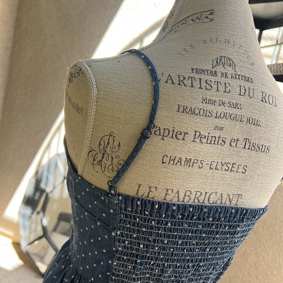 Gorgeous STRETCHY DENIM POLK A DOT DRESS! - Picture 9 of 16
